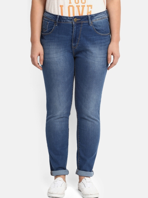 

aLL Women Blue Slim Fit Mid-Rise Low Distress Stretchable Jeans