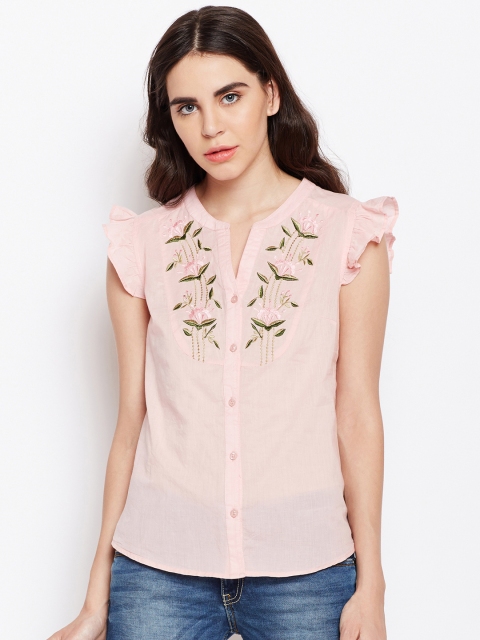 

Oxolloxo Women Peach-Coloured Solid Top
