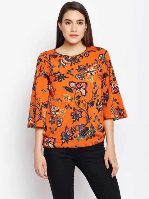 

Oxolloxo Women Orange Printed Top