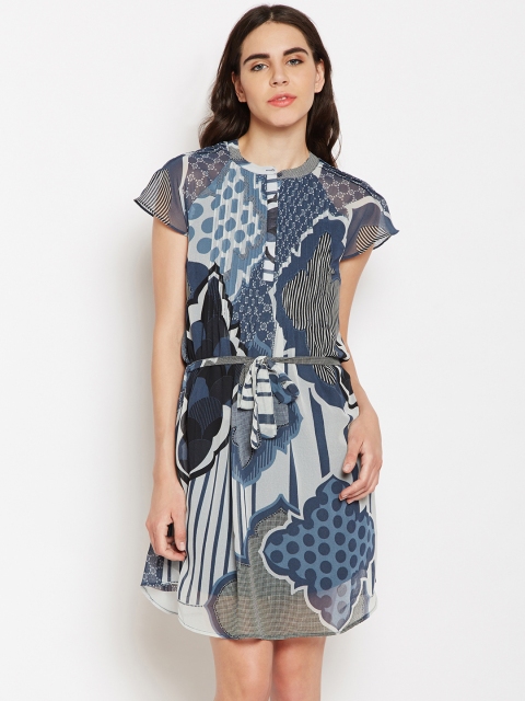 

Oxolloxo Women Grey Printed A-Line Dress