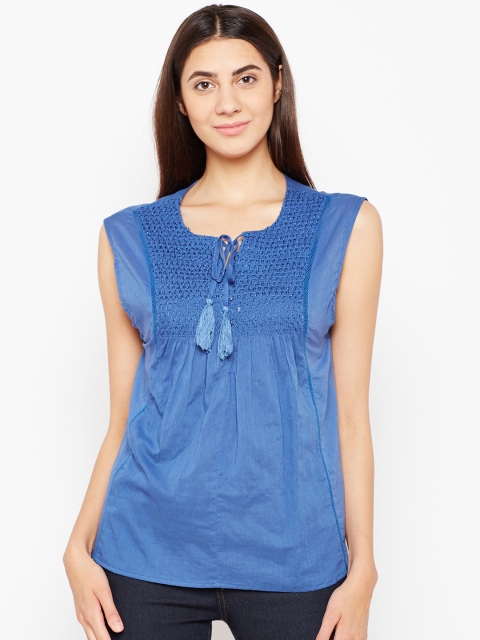 

Oxolloxo Women Blue Solid Top