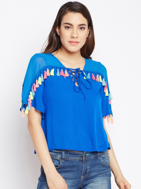 

Oxolloxo Women Blue Solid Top