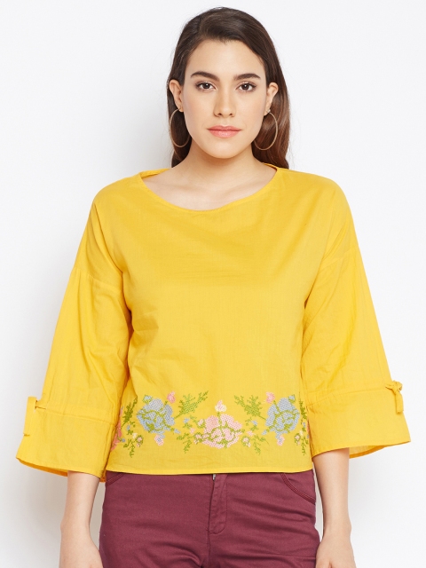 

Oxolloxo Women Yellow Printed Top