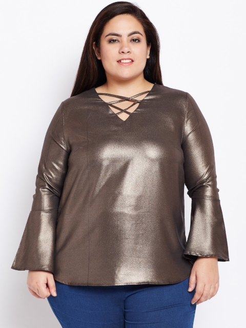 

Oxolloxo Women Bronze-Toned Solid Top