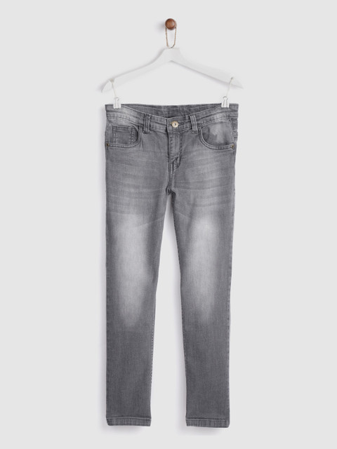 

YK Boys Grey Regular Fit Mid-Rise Clean Look Stretchable Jeans