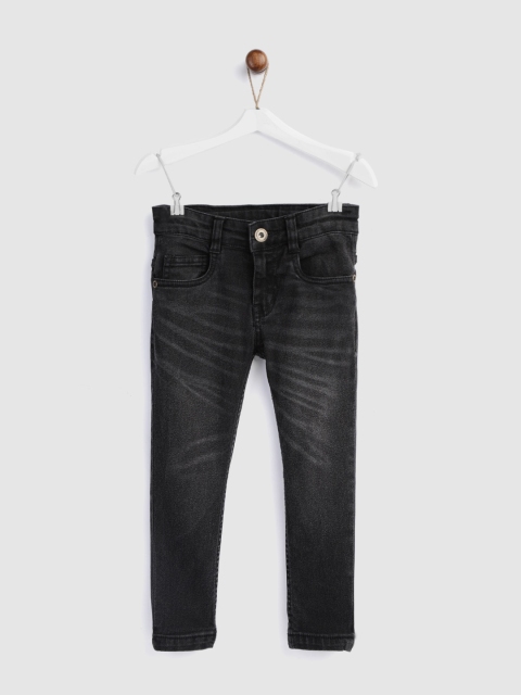 

YK Boys Charcoal Grey Regular Fit Mid-Rise Clean Look Stretchable Jeans