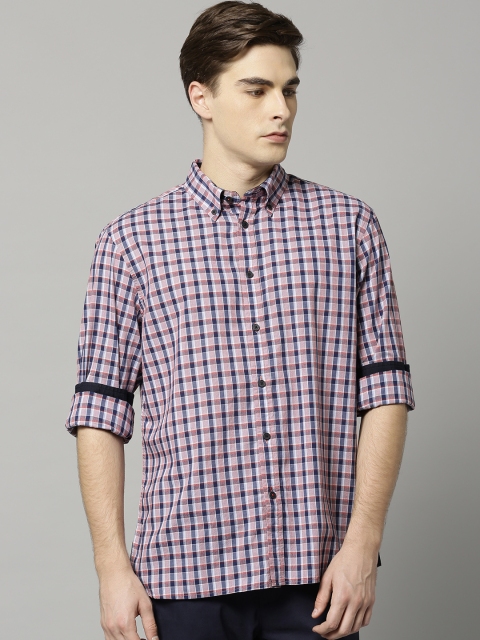 

Marks & Spencer Men Red & Blue Regular Fit Checked Casual Shirt