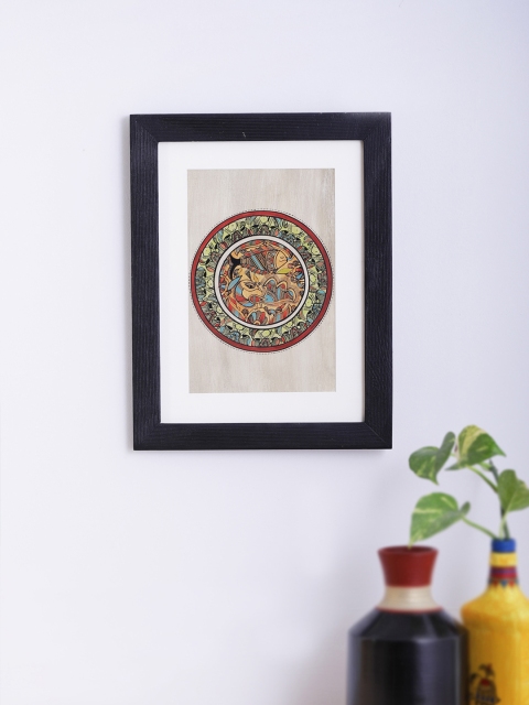

VarEesha Black & Off-White Dhokra with Madhubani Work Wall Hanging