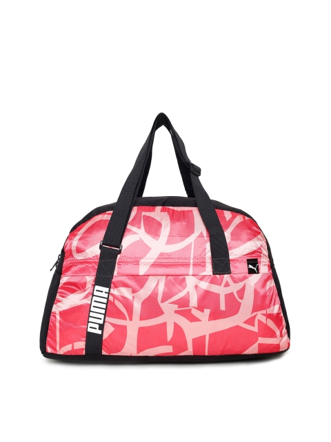 

Puma Women Pink & Black Printed Core Active Sportsbag M Duffel Bag