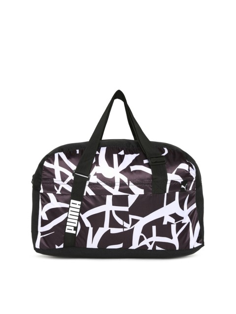 

Puma Women Purple & Black Core Active Printed Sports Duffel bag