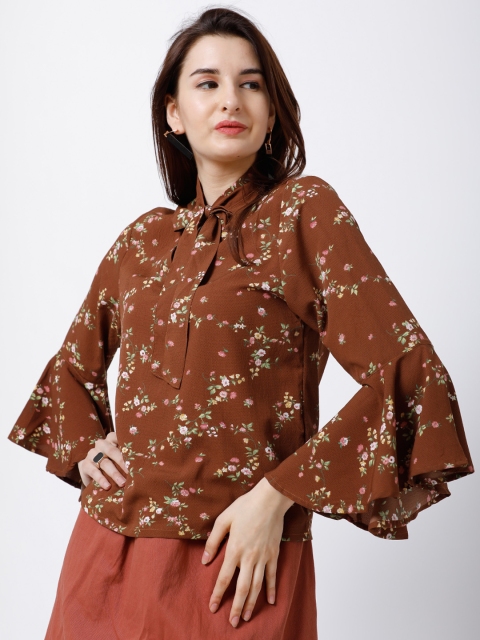 

Tokyo Talkies Women Brown Printed Top
