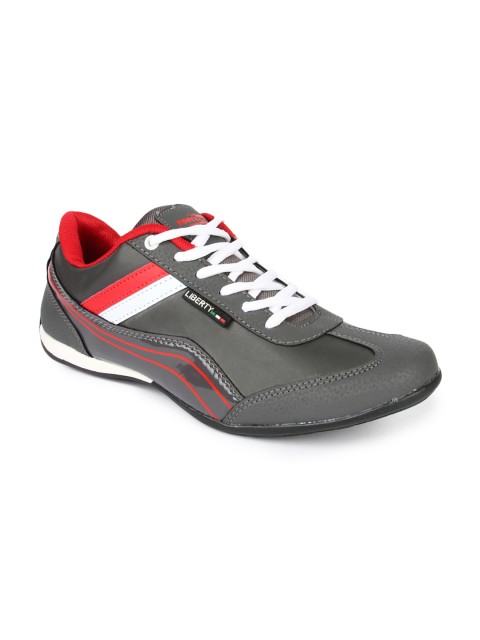 

Liberty Men Grey Leather Running Shoes