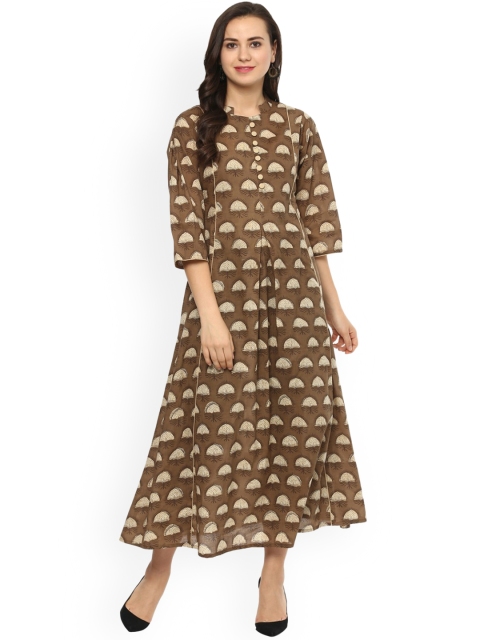 

Idalia Women Brown Printed A-Line Dress