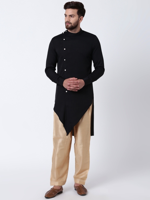 

I Know Men Black Self Design Kurta with Salwar