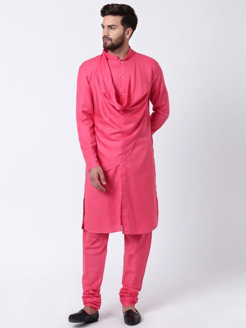 

I Know Men Pink Solid Straight Kurta