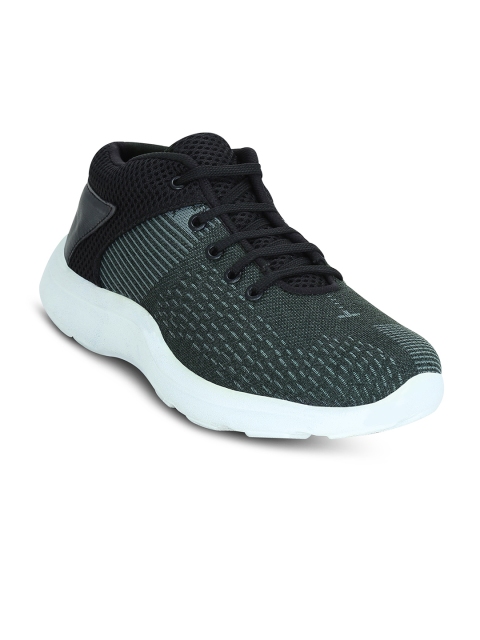 

Get Glamr Men Black & Green Mesh Mid-Top Running Shoes