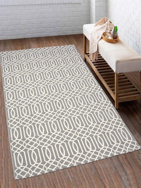 

Saral Home Unisex Grey Pritned Dhurrie