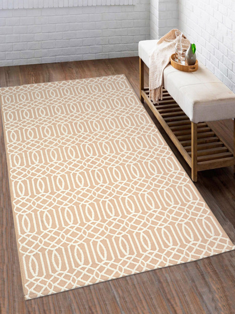 

Saral Home Unisex Beige Pritned Dhurrie