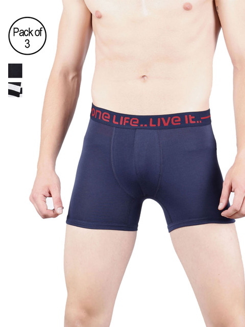 

OLLI Men Pack of 3 Trunks OLLIMNBOPC03031, Navy blue
