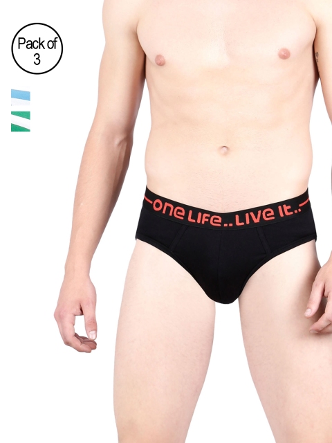 

OLLI Men Pack of 3 Briefs OLLIMNBRPC03008, Black