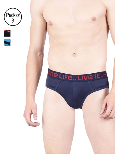 

OLLI Men Pack of 3 Briefs OLLIMNBRPC03002, Navy blue