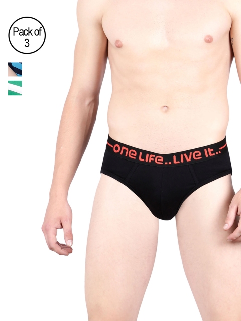 

OLLI Men Pack of 3 Briefs OLLIMNBRPC03009, Black