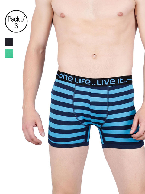 

OLLI Men Pack of 3 Trunks OLLIMNBOPC03018, Navy blue