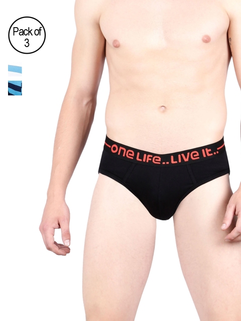 

OLLI Men Pack of 3 Briefs OLLIMNBRPC03007, Black