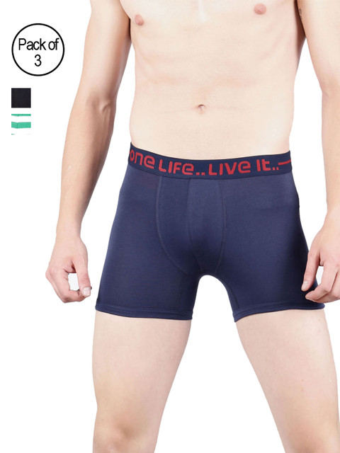 

OLLI Men Pack of 3 Trunks OLLIMNBOPC03023, Navy blue
