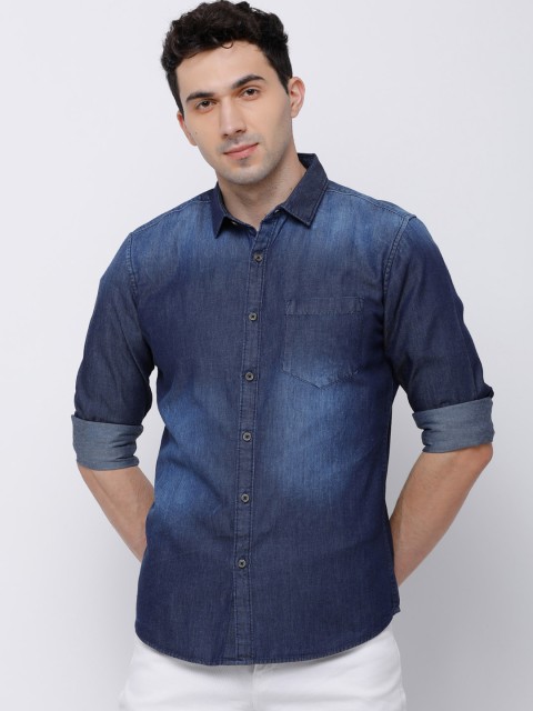 

HIGHLANDER Men Blue Slim Fit Faded Casual Shirt