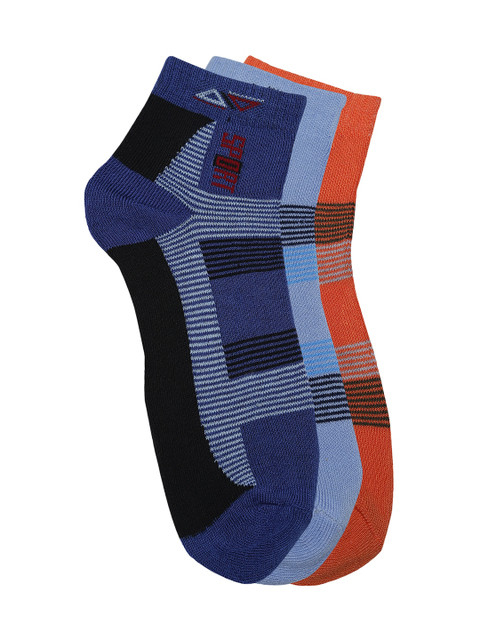 

Alvaro Castagnion Men Pack of 3 Assorted Ankle-Length Socks, Blue