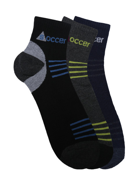 

Alvaro Castagnion Men Pack of 3 Assorted Ankle-Length Socks, Black