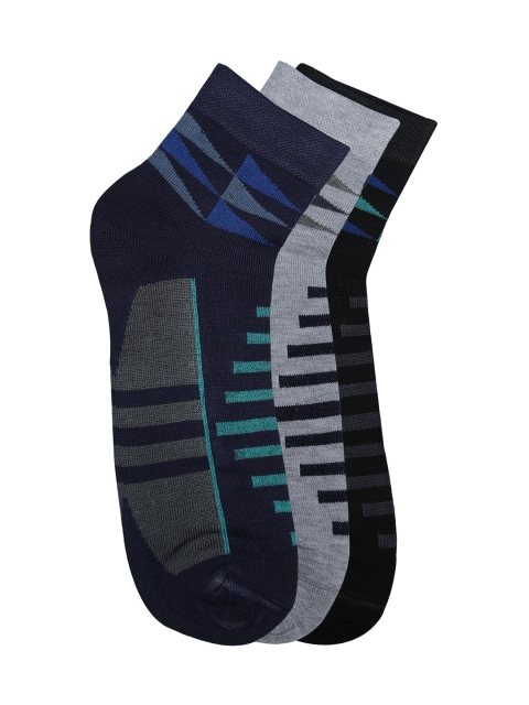 

Alvaro Castagnion Men Pack of 3 Assorted Ankle-Length Socks, Blue