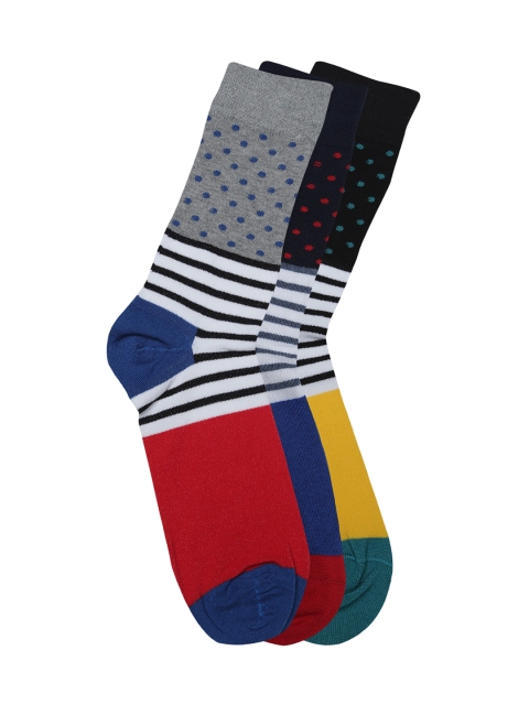 

Alvaro Castagnion Men Pack of 3 Assorted Above Ankle-Length Socks, Multi