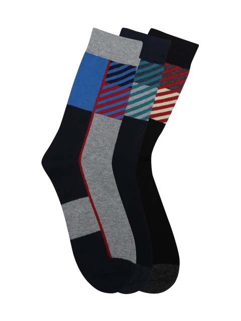 

Alvaro Castagnion Men Pack of 3 Assorted Above Ankle-Length Socks, Black