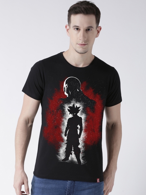 

ComicSense.xyz Men Black Printed Round Neck T-shirt