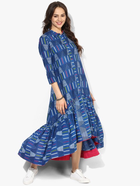 

Sangria Women Blue Printed Shirt Dress