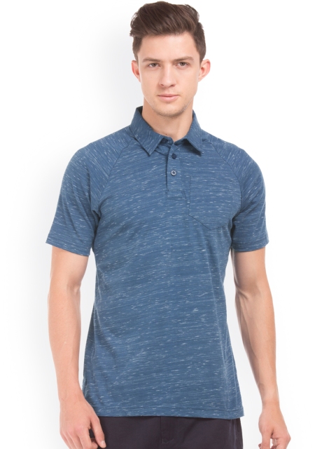 

Aeropostale Men Blue Solid Polo Collar T-shirt