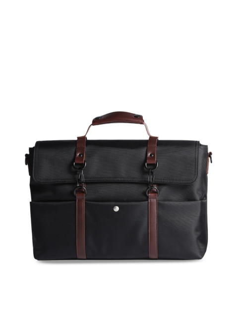 

scarters Unisex Black & Brown Solid Laptop Bag