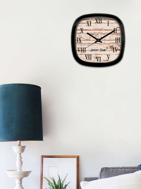 

RANDOM Peach-Coloured Square Textured Analogue Wall Clock