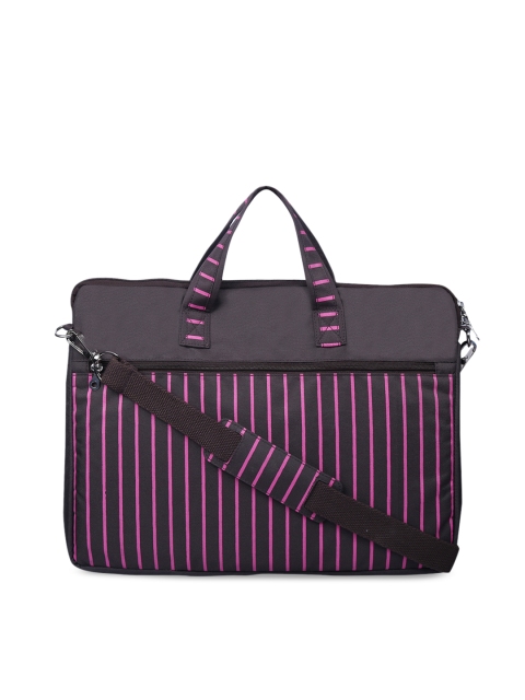 

Anekaant Women Brown & Pink Striped Laptop Bag