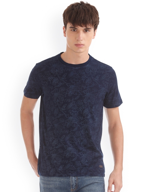 

U.S. Polo Assn. Denim Co. Men Blue Printed Round Neck T-shirt