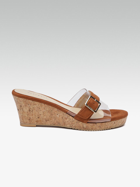 

HEATWAVE Women Brown & Transparent Solid Wedges