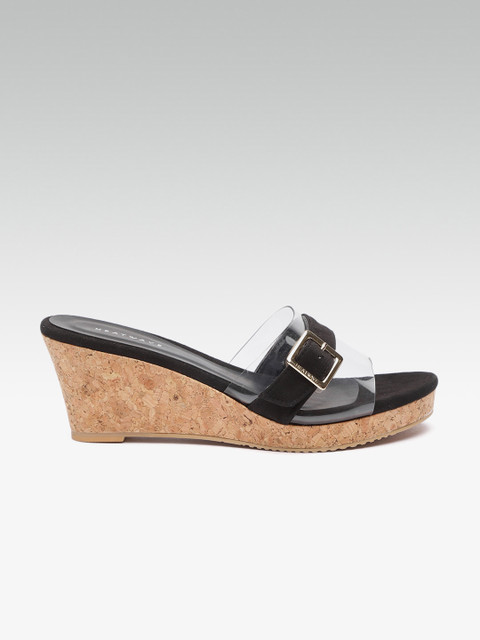 

HEATWAVE Women Black Solid Sandals