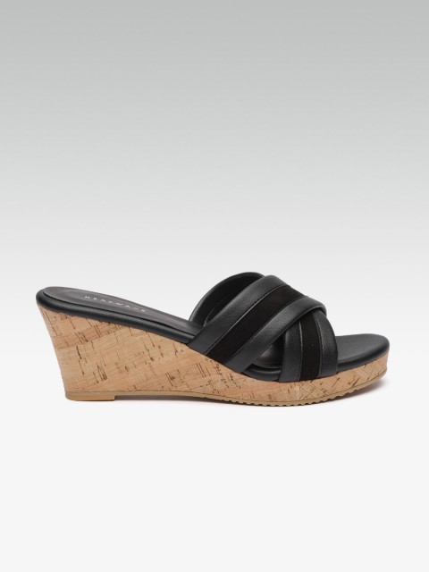 

HEATWAVE Women Black Solid Sandals