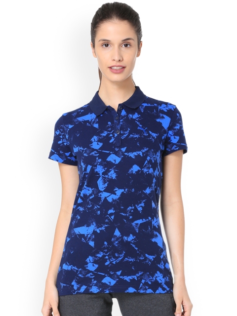 

Puma Women Blue Printed Polo Collar T-shirt