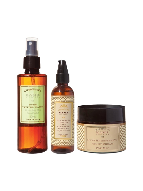 

KAMA AYURVEDA Sustainable Men Daily Night Skin Care Regime Gift Set, Brown