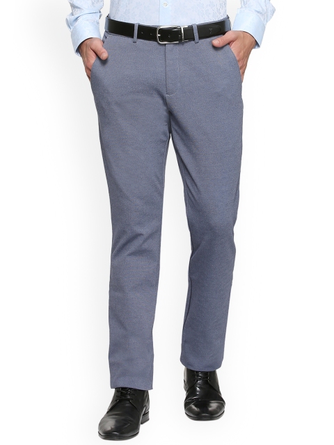 

Van Heusen Men Blue Slim Fit Solid Formal Trousers