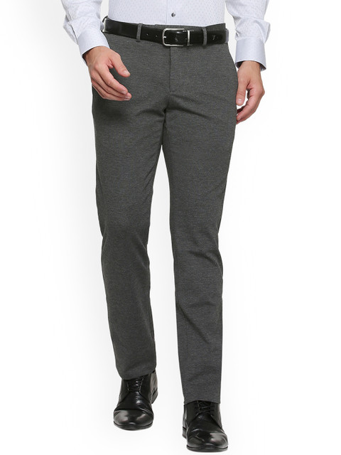 

Van Heusen Men Grey Slim Fit Solid Formal Trousers