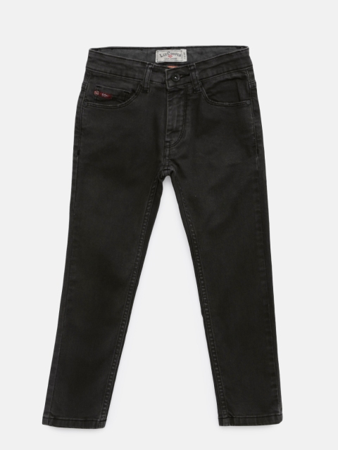 

Lee Cooper Boys Black Slim Fit Mid-Rise Clean Look Jeans